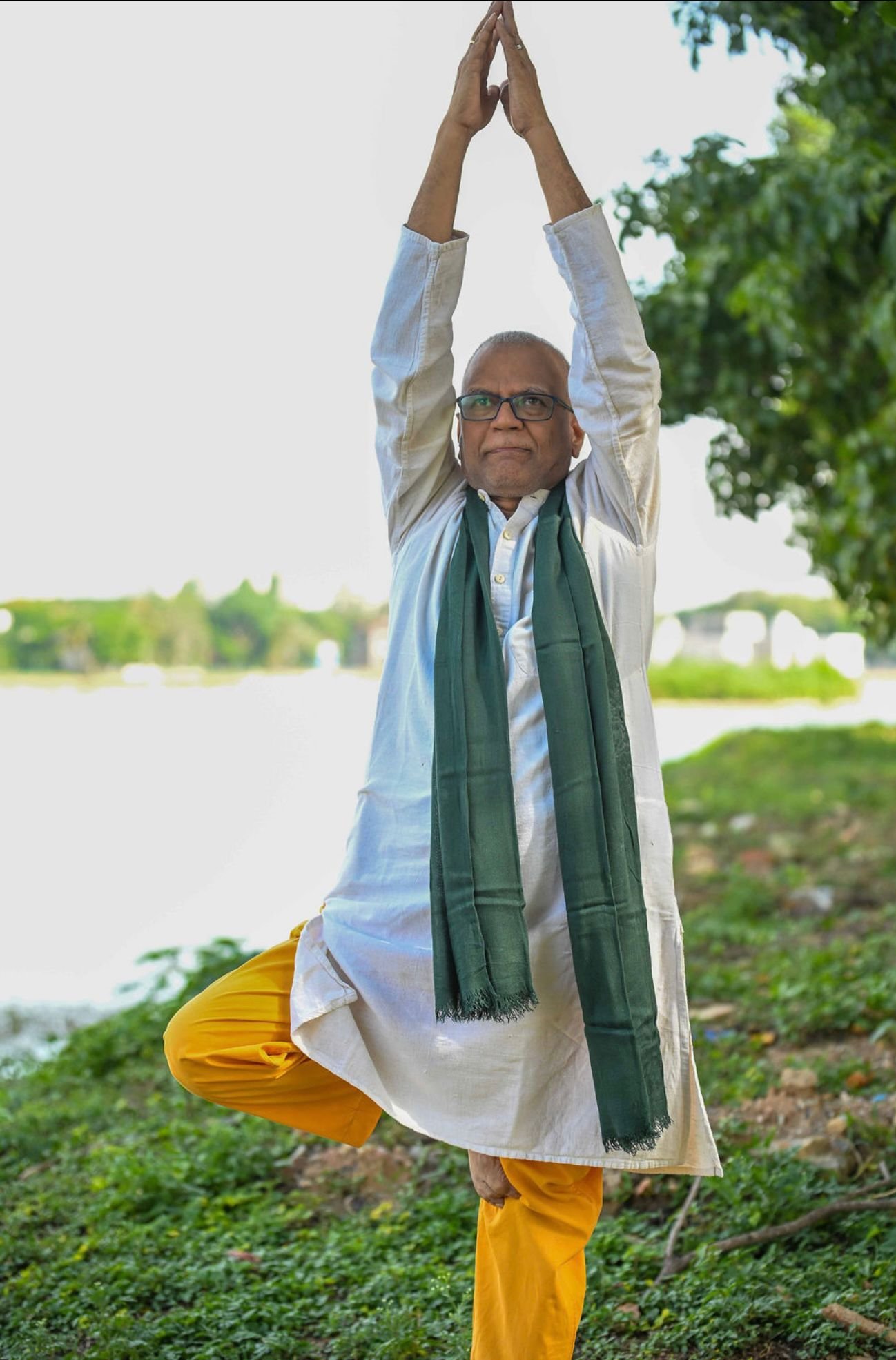 Rajesh Anand sharing a quiet moment from his spiritual journey
