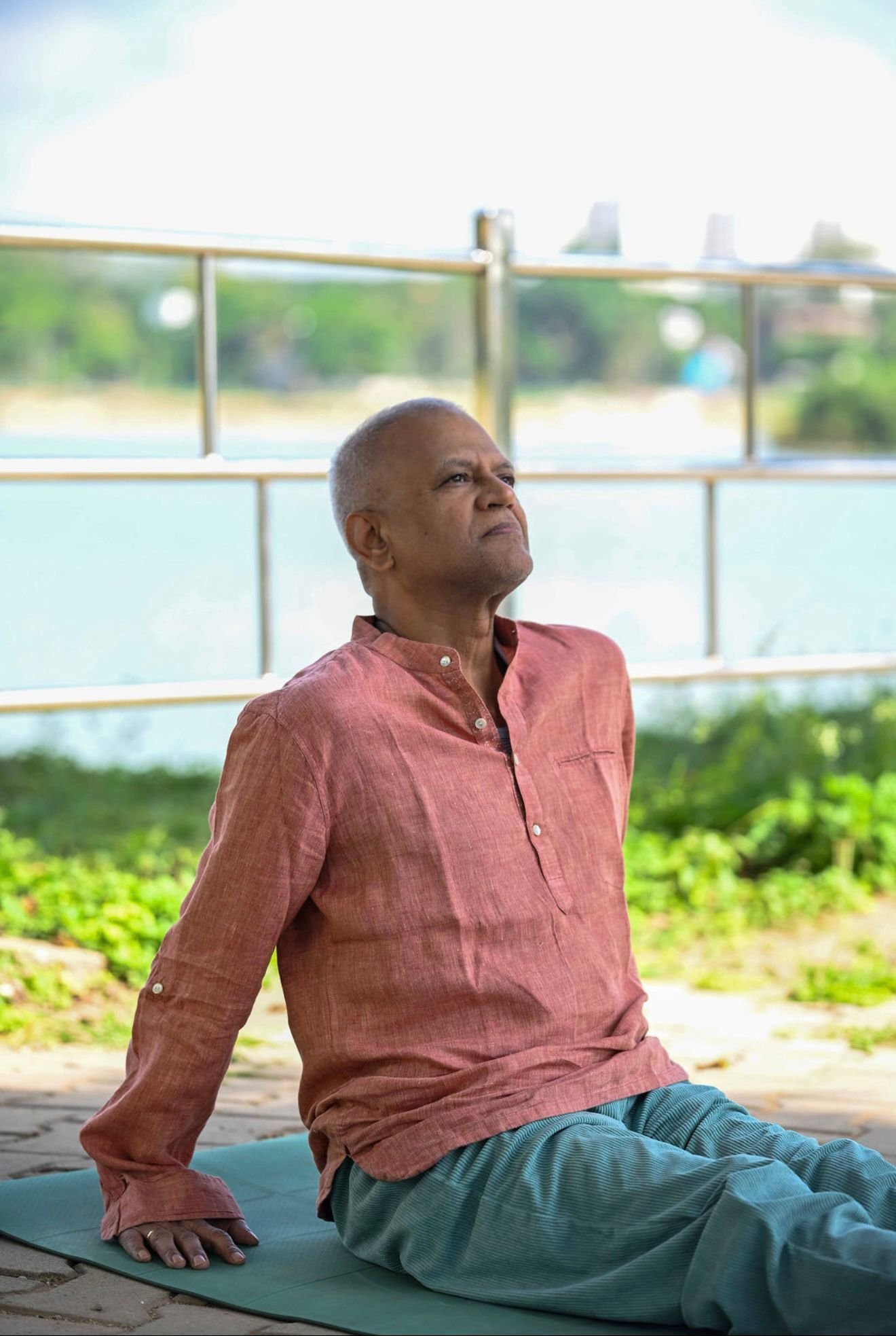 Rajesh Anand sharing a quiet moment from his spiritual journey
