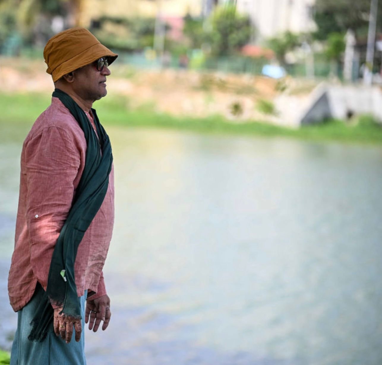Rajesh Anand sharing a quiet moment from his spiritual journey