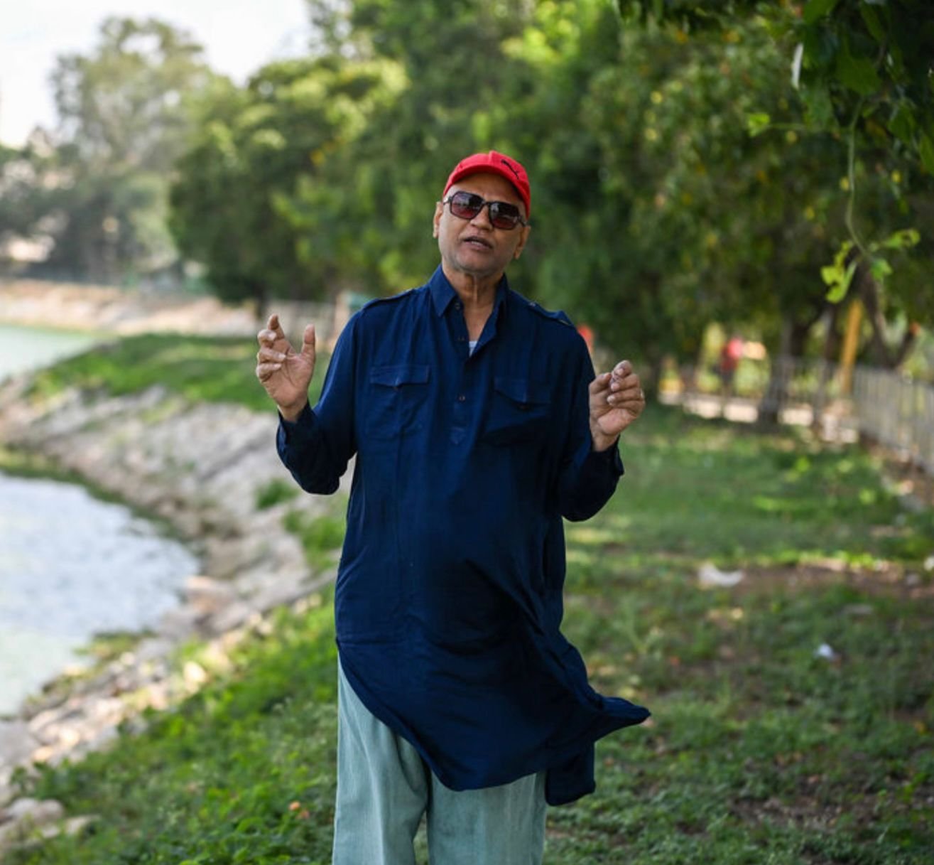 Rajesh Anand sharing a quiet moment from his spiritual journey