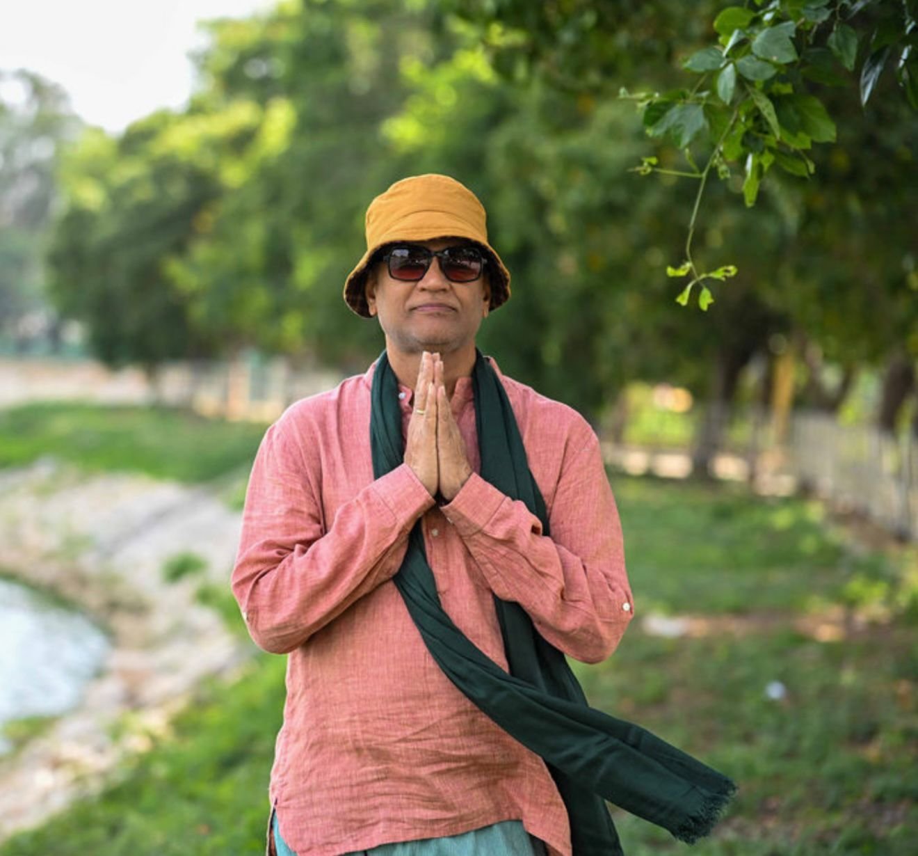 Rajesh Anand sharing a quiet moment from his spiritual journey