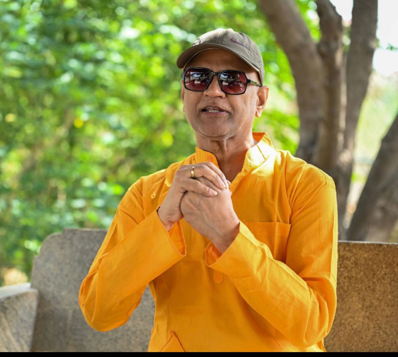Rajesh Anand sharing a quiet moment from his spiritual journey