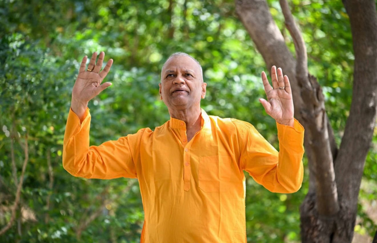 Rajesh Anand sharing a quiet moment from his spiritual journey